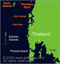 Similan Dive Site Area Map